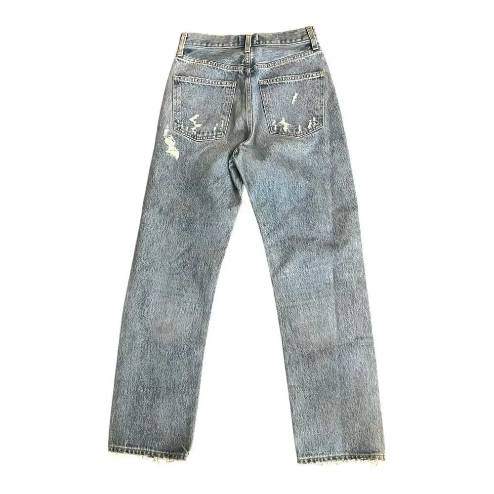 Agolde Classic Blue Denim with Silver Button - Picture 4 of 7